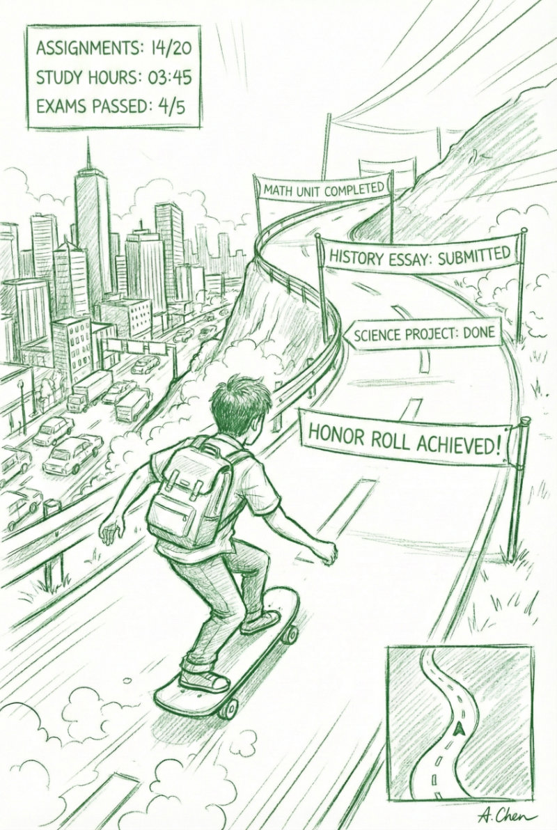 Students collaborating in a study group