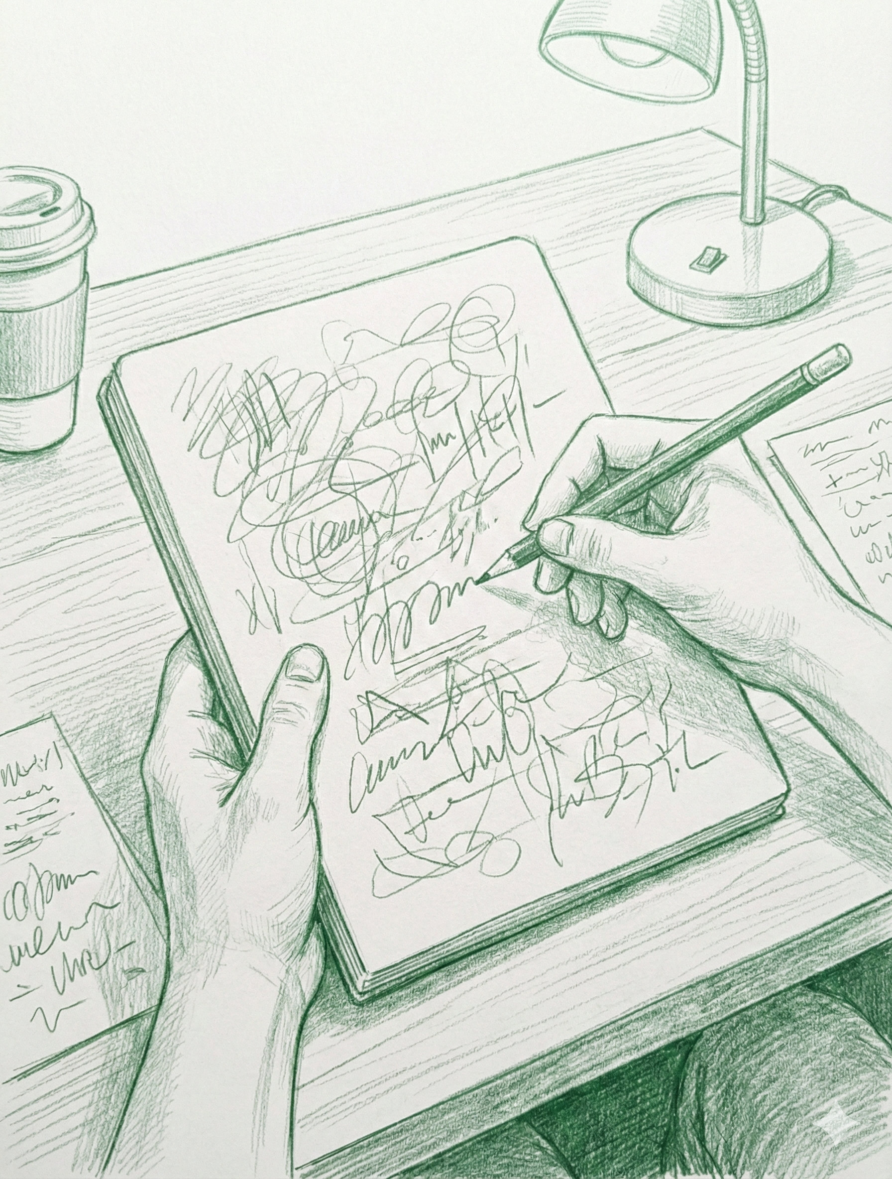 Student working on research